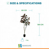 Potted Artificial 180cm Magnolia Tree