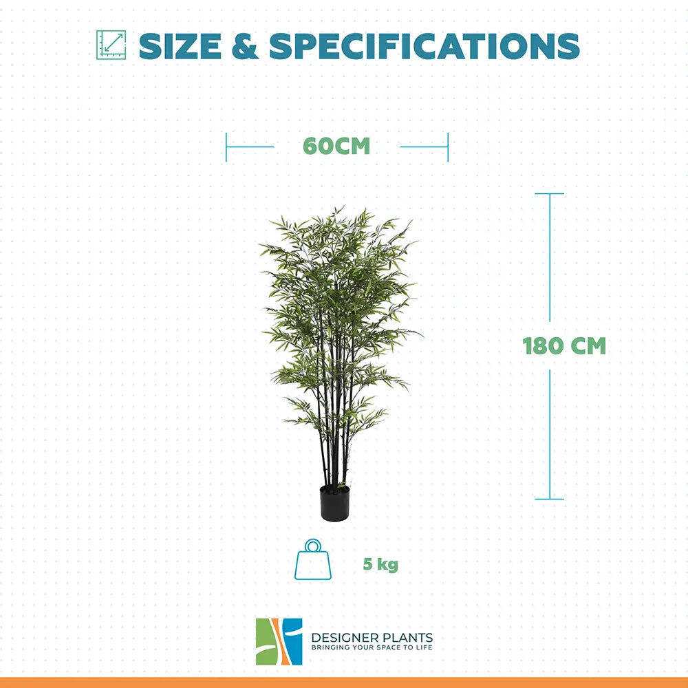 Premium Dense Artificial Black Bamboo 180cm