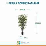 Premium Dense Artificial Black Bamboo 150cm