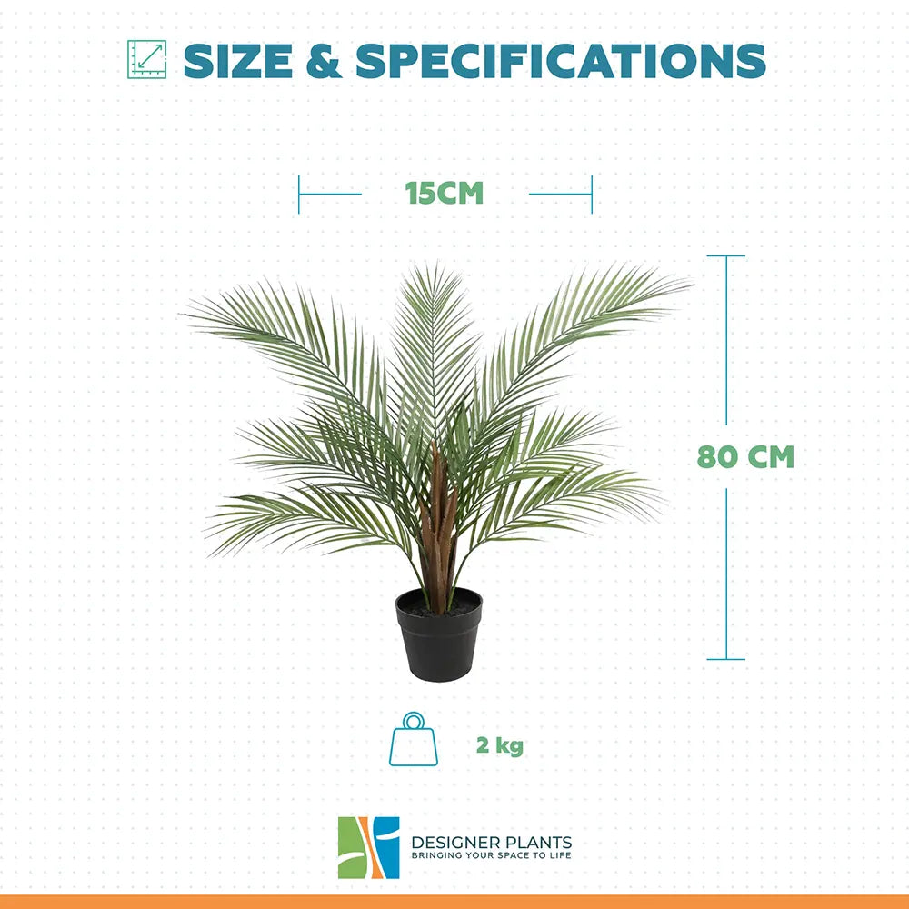 Luxury Small Artificial Areca Palm Plant 80cm