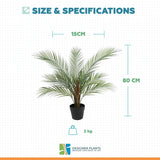 Luxury Small Artificial Areca Palm Plant 80cm