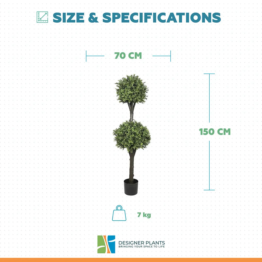 Artificial Topiary Tree 2 Ball Shrub 150cm UV Resistant