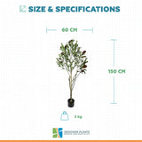 Nearly Natural Artificial Olive Tree UV Resistant 150cm