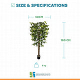 Artificial Ficus Tree 180cm Nearly Natural UV Resistant