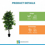 Mixed Green Bushy Artificial Ficus Tree 180cm
