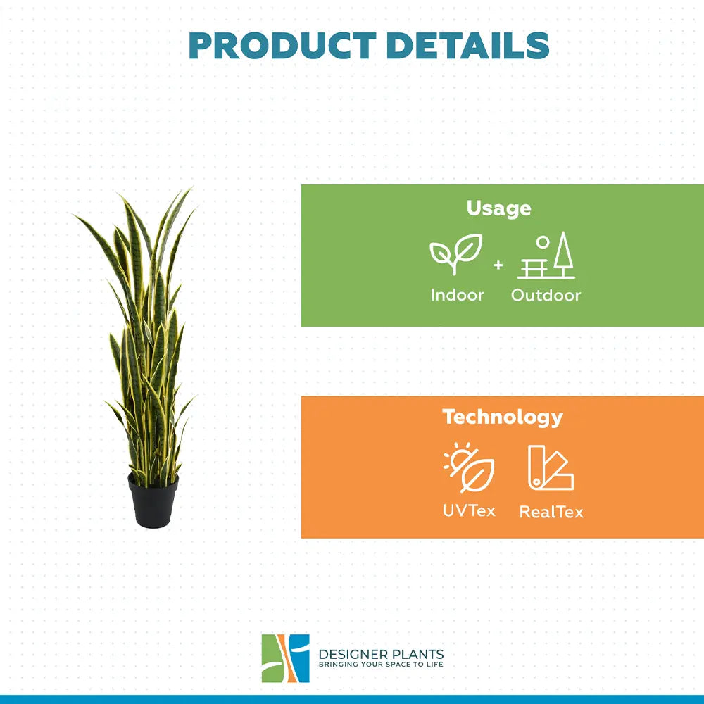 Premium Artificial Snake Plant (Sansevieria) 150cm UV Resistant