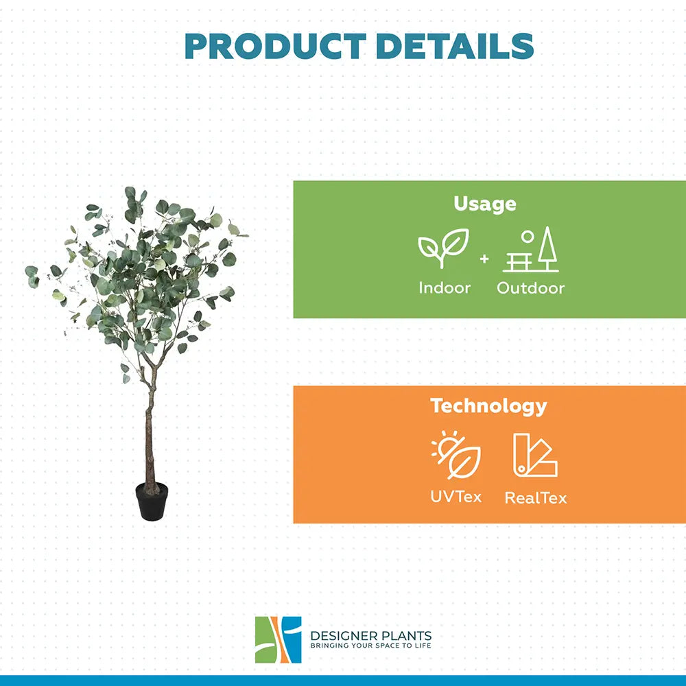 Artificial Eucalyptus Tree (Red Box Eucalyptus Polyanthemos) 150cm