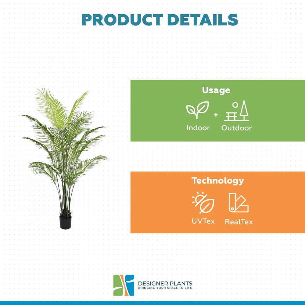 Premium Dense Artificial Palm Tree 180cm Areca (Knock Down)