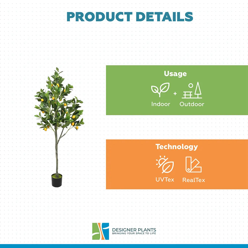 Artificial Lemon Tree (Potted) with Lemons 150cm