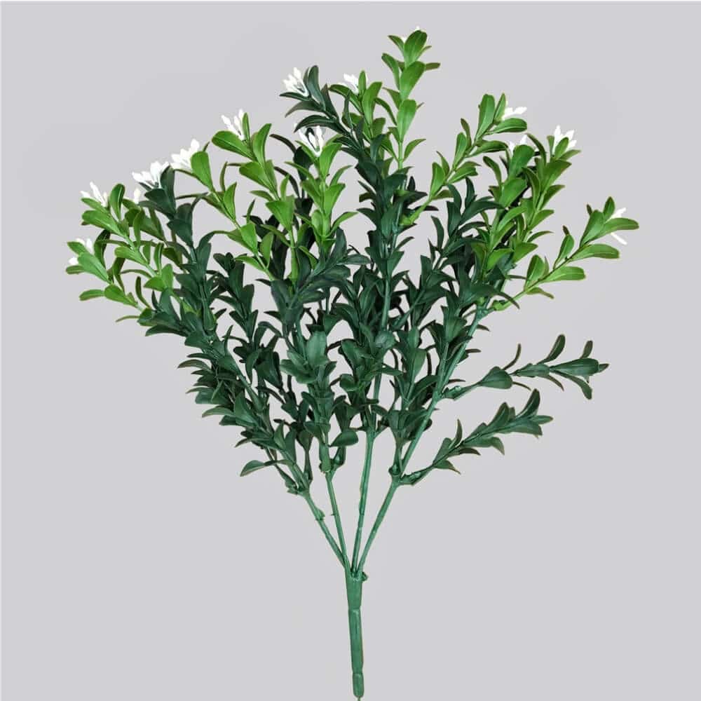 Artificial Flowering Boxwood Stem UV Resistant 30cm - Designer Plants