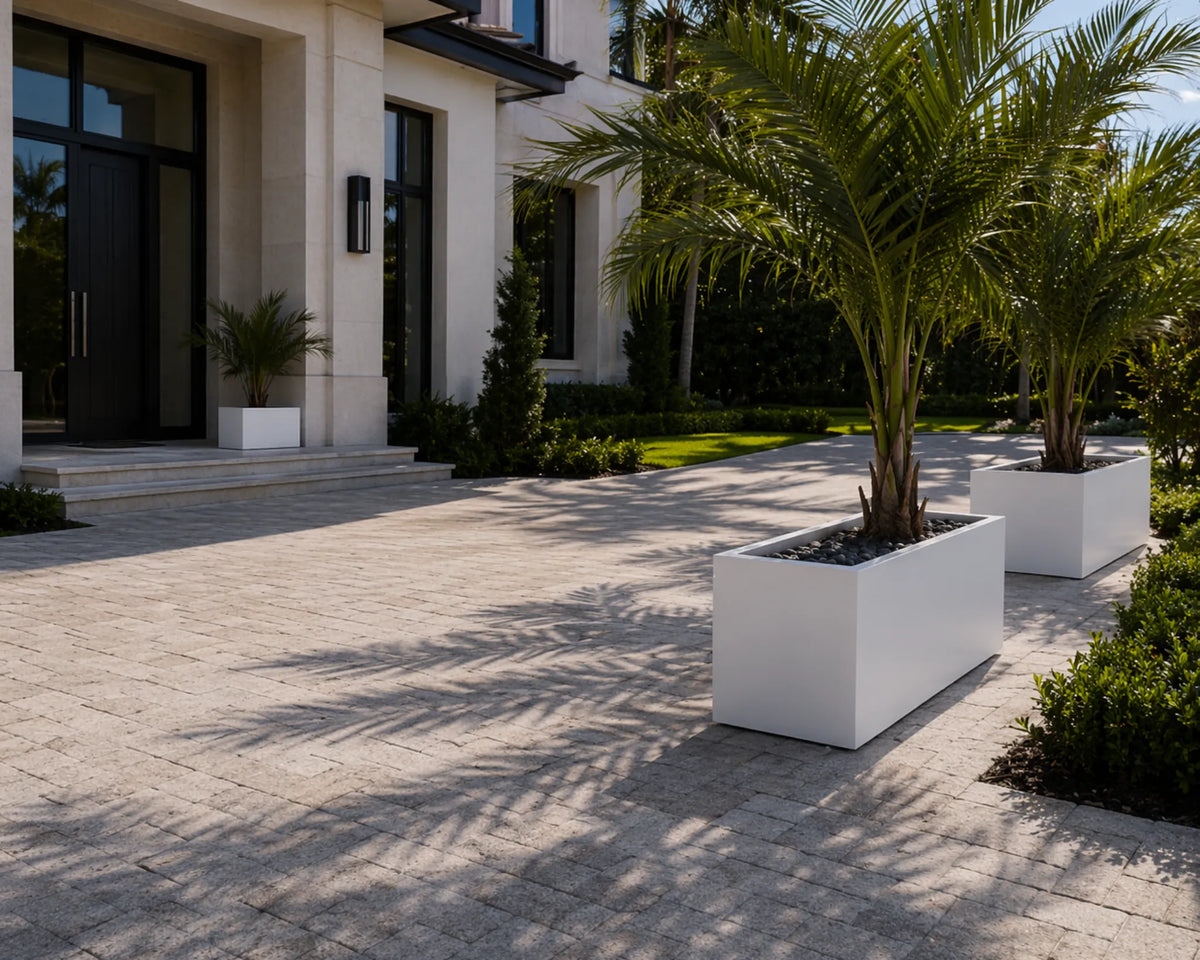 Luxury Rectangular Trough Planter Set of 3 | Matt White | Premium Pot Range