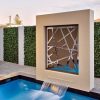 Artificial Ivy Hedge Screen Installed Near A Pool