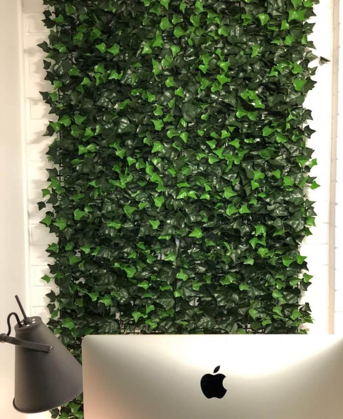 Artificial Ivy Panel in a Home Study