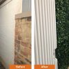 Before and After Image Showing Artificial Ivy Panels Installed
