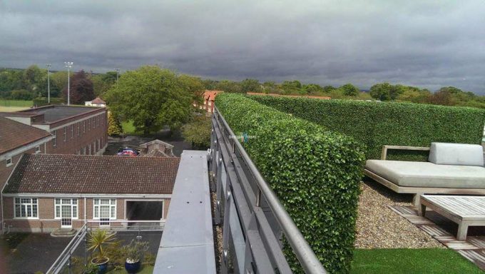 Balcony With Artificial Green Wall Plants