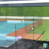 Jasmine leaf screen outdoor with a pool
