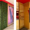 Before and After Artificial Buxus Hedge Panel Natural Boxwood Hedge Panel Screen