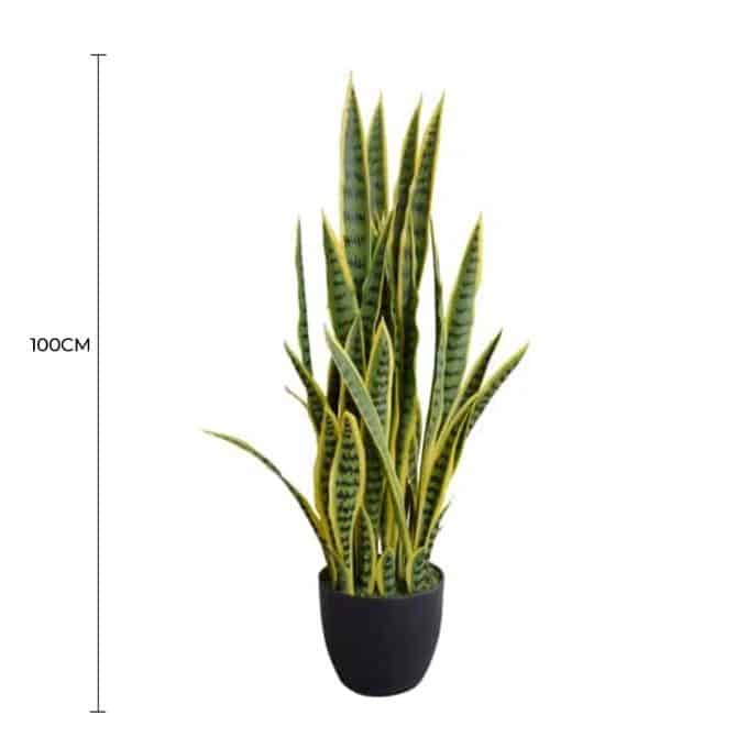 Artificial (Faux) Mother In Law Tongue Yellow Tongue Snake Plant UV Resistant 100CM