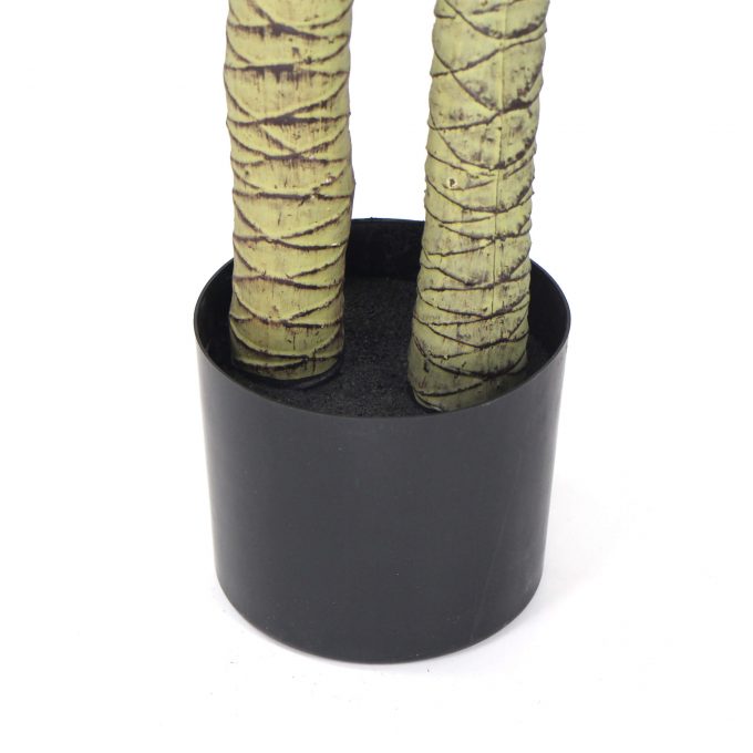 Artificial Muli Head Dracaena Tree with Mixed Green Leaves Pot and trunk view