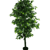 Bushy artificial ficus tree with plastic trunk