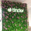 mixed fern green wall and hedge panels with roses