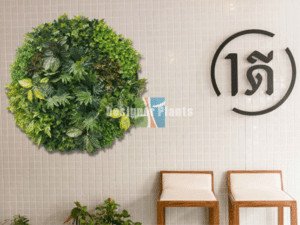 interior design trend in 2018 green art wall disks
