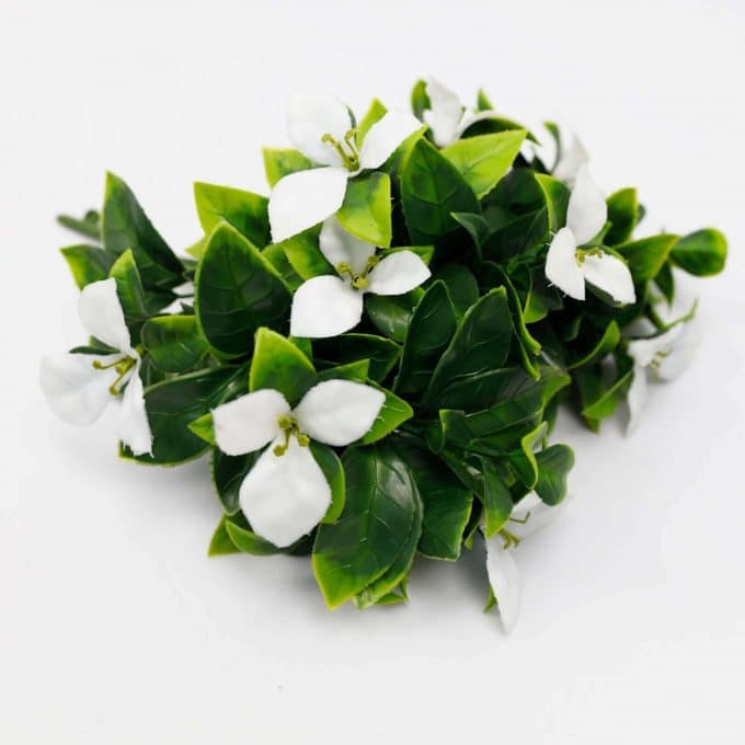Artificial Flowering Plant Stem with White Flowers for a Green Wall
