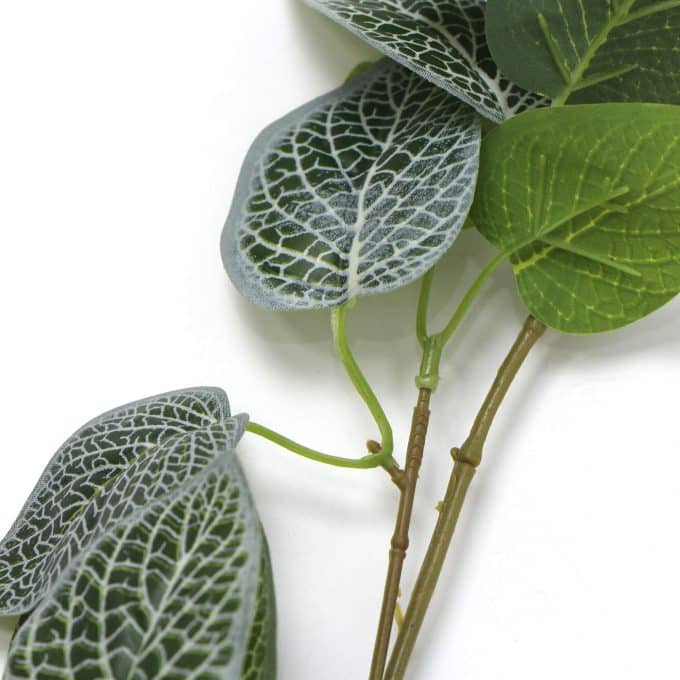 Artificial Light Fittonia Garland 190cm Light Green Faux Garland with Mixed faux Foliage