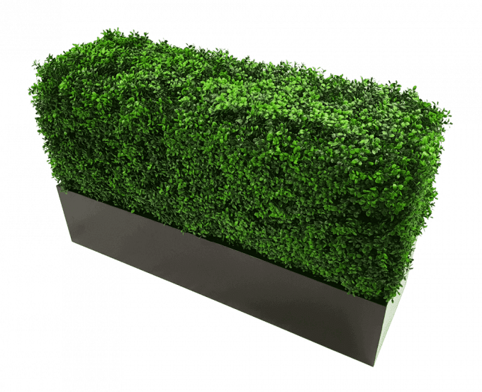 Metal planter for artificial hedges with boxhood with boxhood (1)