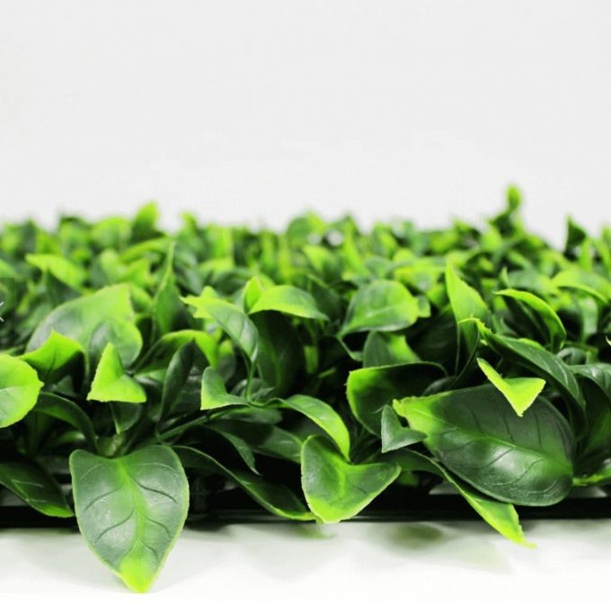 artificial jasmine hedge panel leaves close up