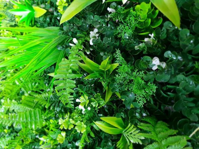 mixed green wall
