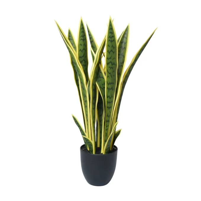 Artificial Potted Yellow Tongue Plant Back View