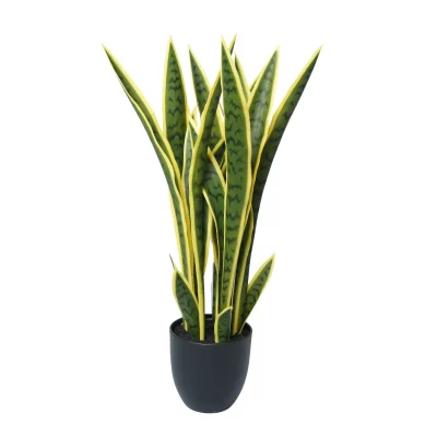 Artificial Potted Yellow Tongue Plant Side View