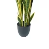 Artificial Potted Yellow Tongue Plant with Black Plastic Pot