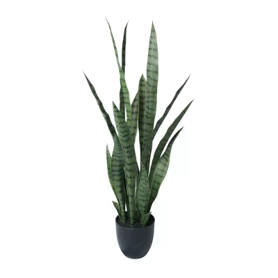 Artificial Snake Plant Tall Dark Green Mothers Iin Law Tongue Potted