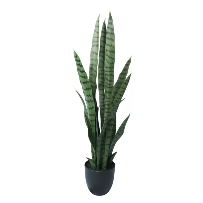 Artificial Snake Plant Tall Dark Green Mothers Iin Law Tongue Side View