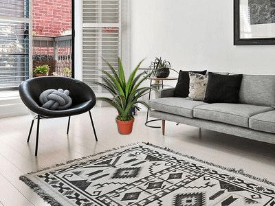 Artificial potted plants - plant on floor in lounge room