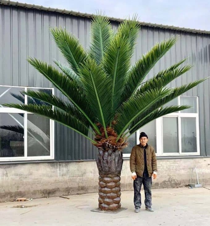 Custom made tall artificial plant and large palm tree plant