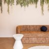 Hanging artificial plants in an office