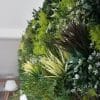 green wall panel installed into a kitchen