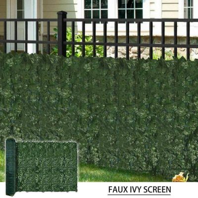 artificial ivy roll installed onto a fence