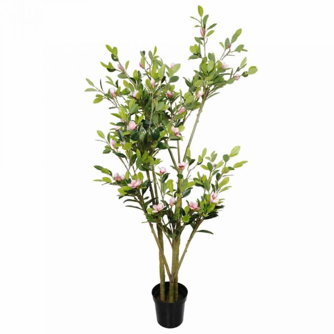 Faux Flowering Pink Magnolia Tree