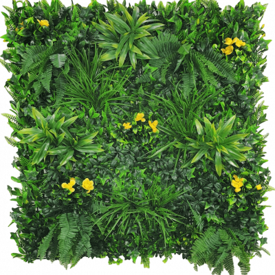 yellow flowering artificial vertical garden panel