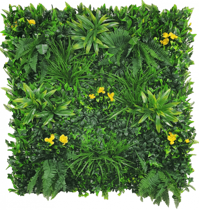 yellow flowering artificial vertical garden panel