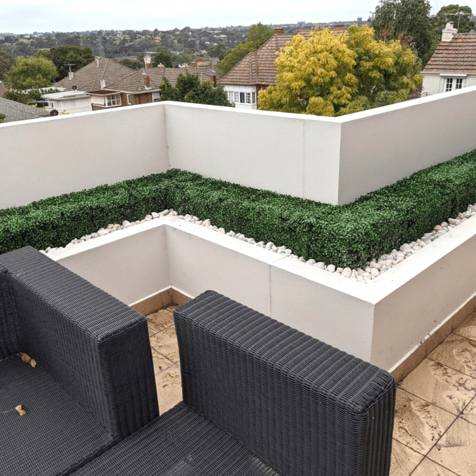 Portable Boxwood Hedge UV Resistant 25cm High 100cm Long