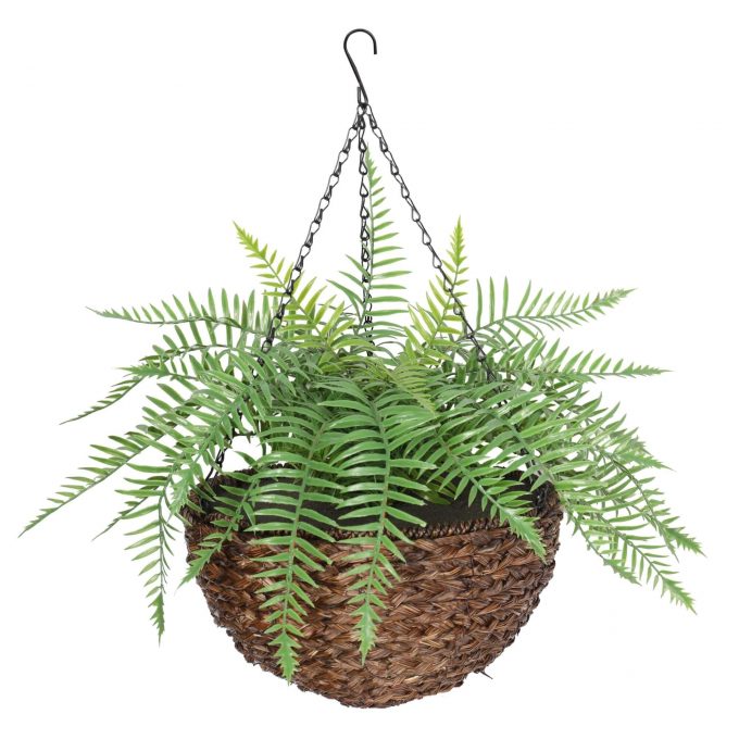 Faux Fern Hanging basket 55cm