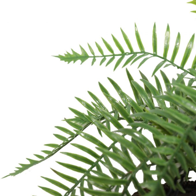 Large artificial hanging basket fern - fern view