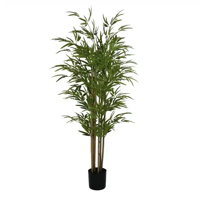 Fluffed out Natural Bamboo Trunk (Real Touch Leaves)