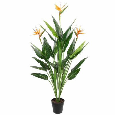 fake bird of paradise with fake flowers
