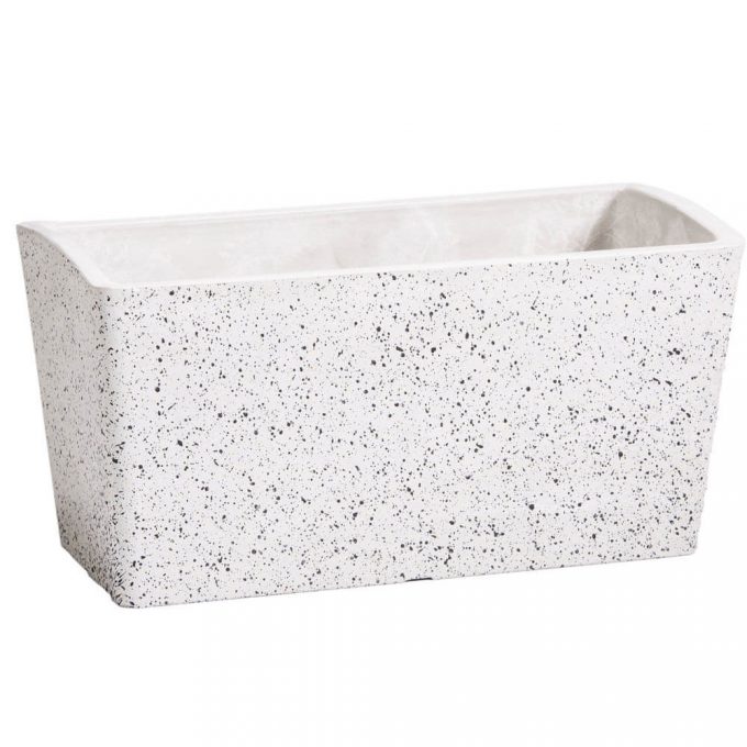 white plastic garden planter